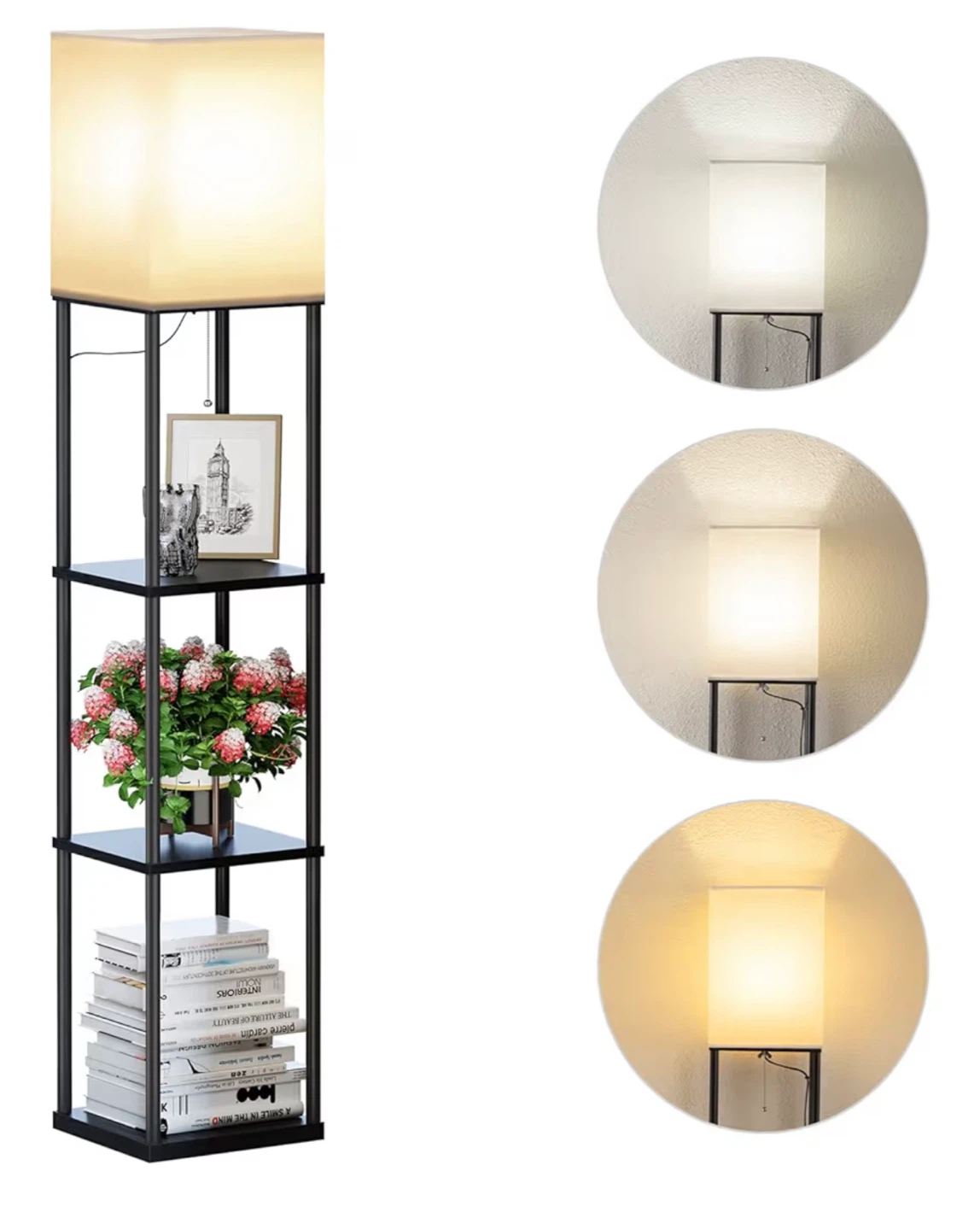 Modern Floor Lamp with Shelves