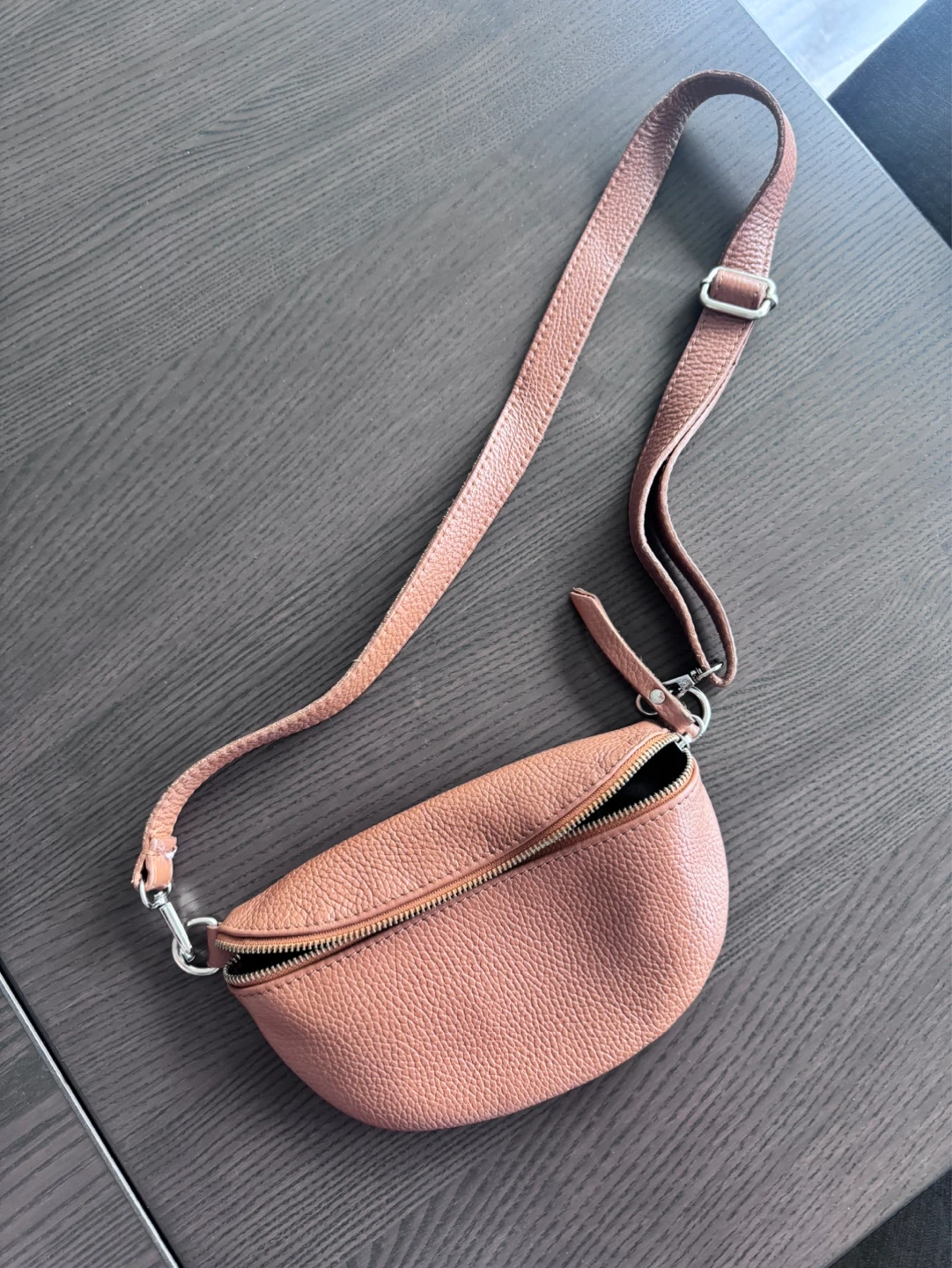 Brown Faux Leather Crossbody Bag
