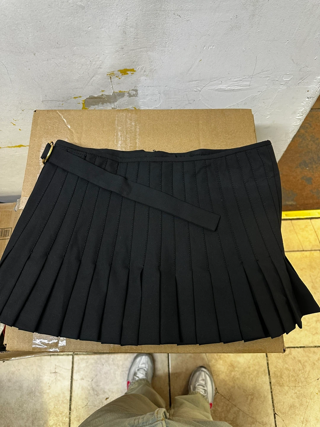 Zara Black Pleated Mini Skirt