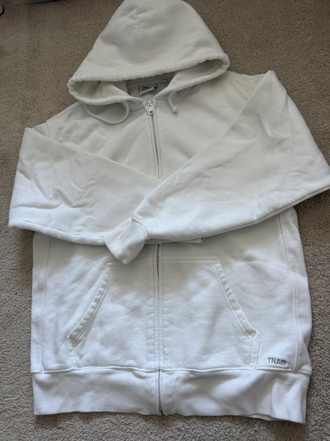TNA White Zip-Up Hoodie