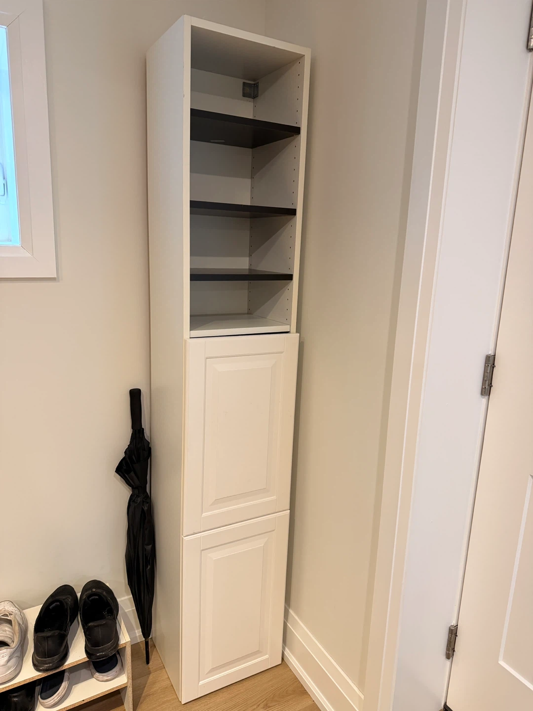 White Storage Cabinet with Doors and Shelves - photo 2