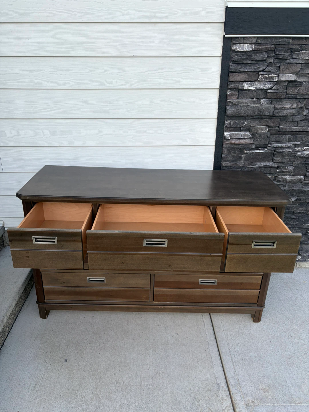 brown dresser with 7 drawers wooden - photo 2