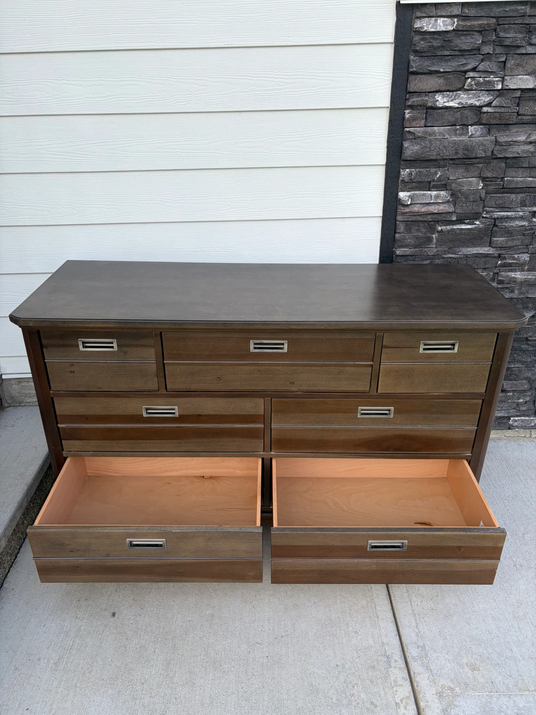 brown dresser with 7 drawers wooden - photo 3