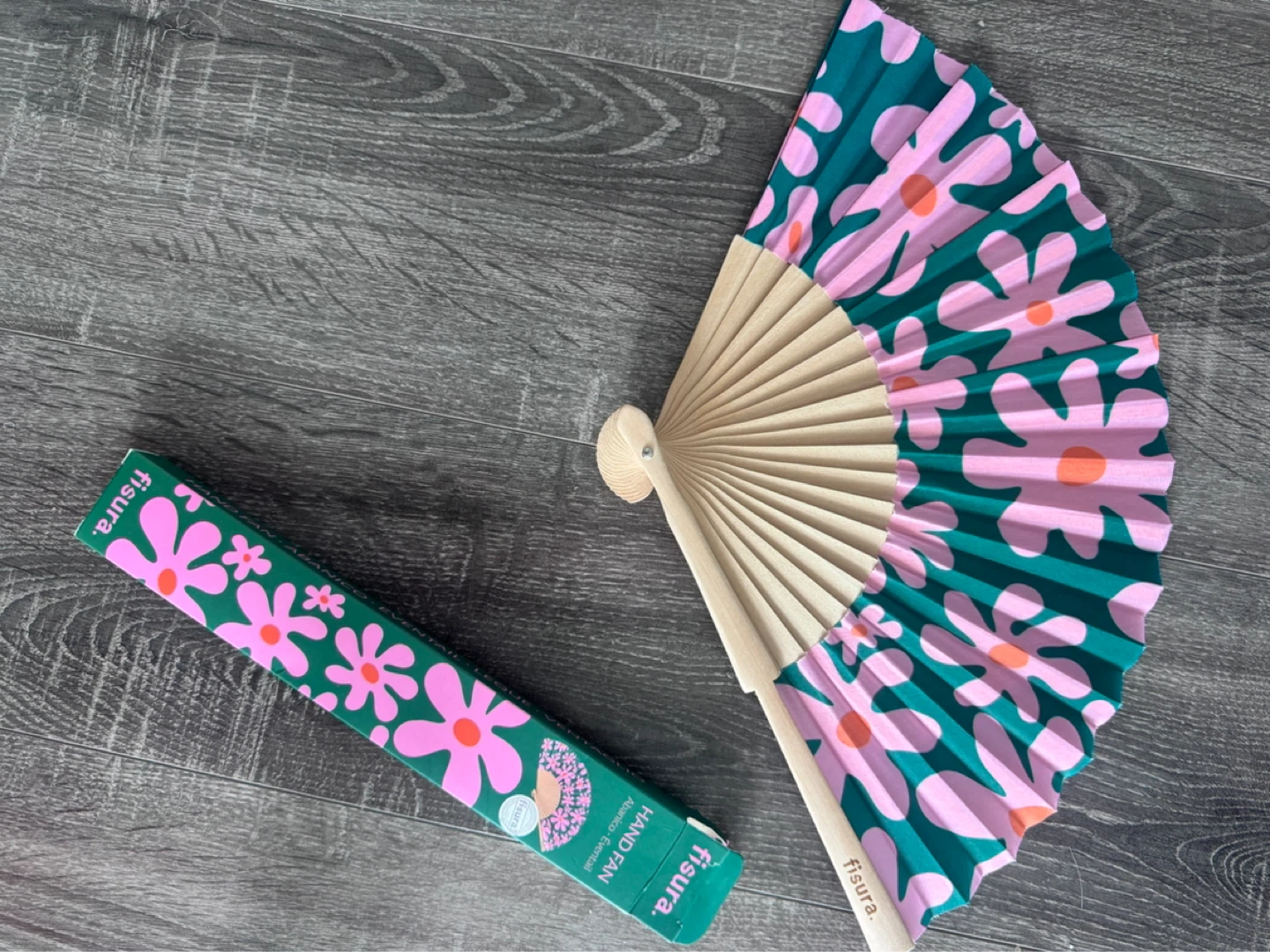 Fisura Hand Fan - Pink Floral - BNIB