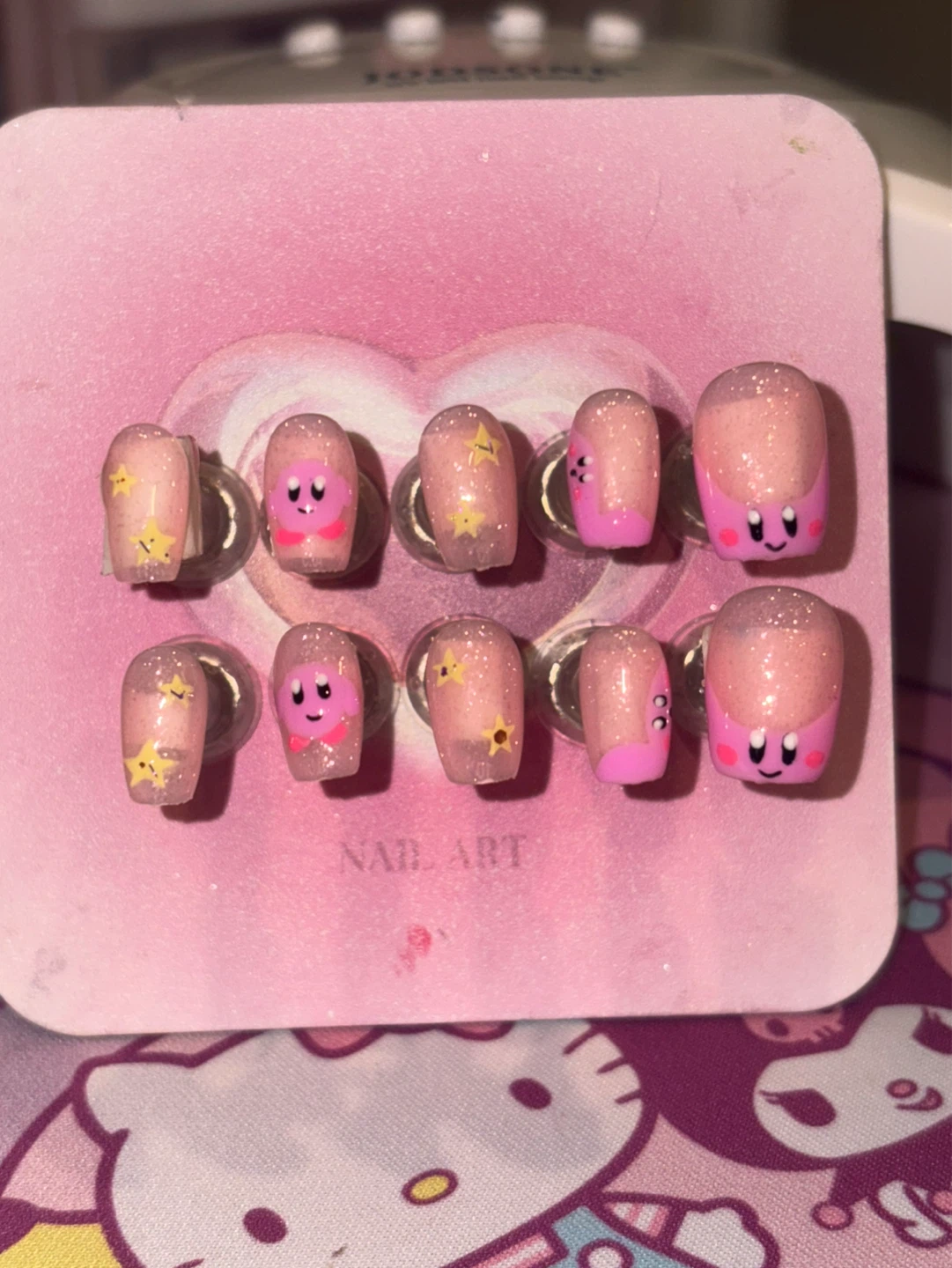 Kirby Themed Press-On Nails
