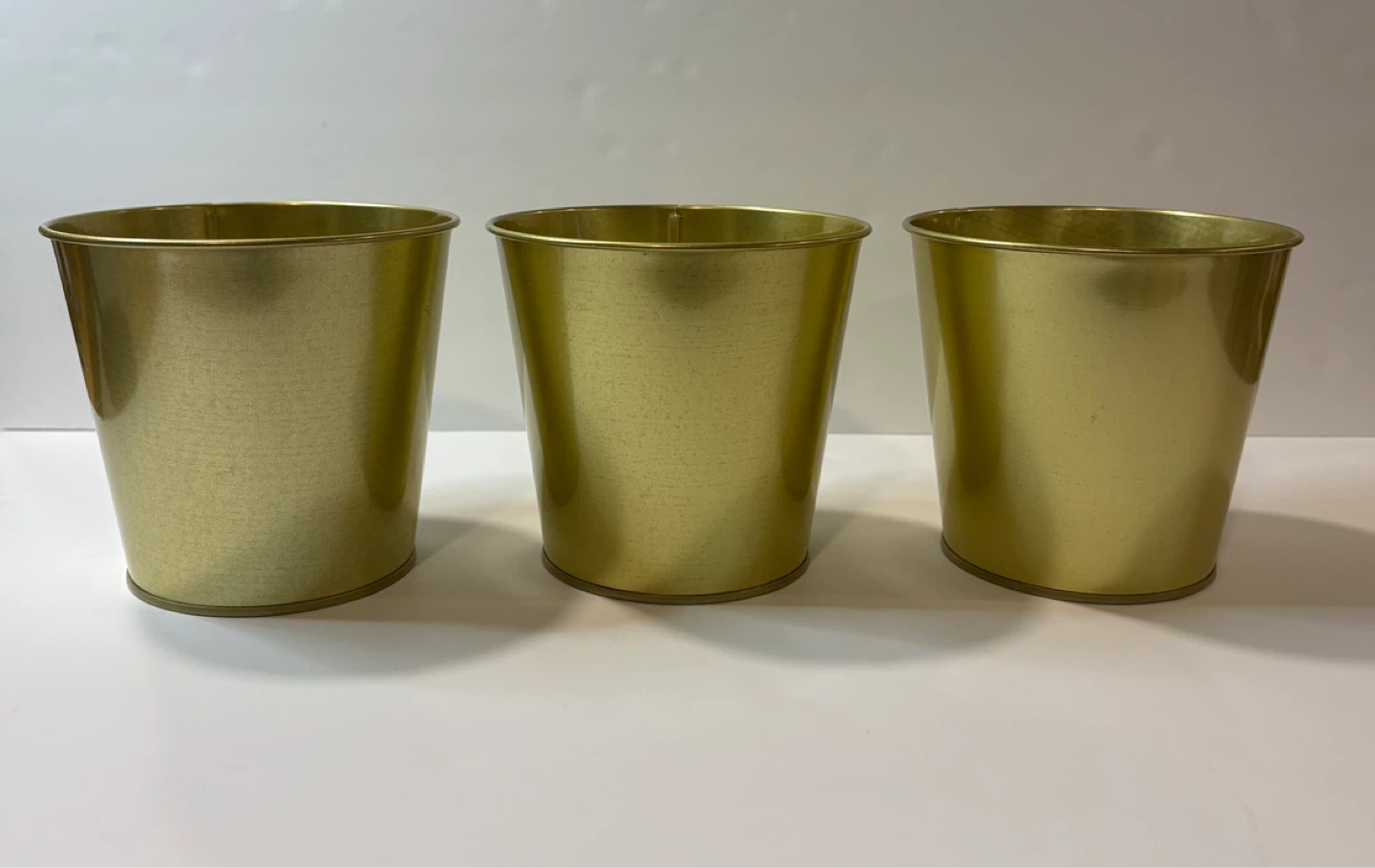 IKEA DAIDAI Gold Metal Planter Pots (Set of 3)