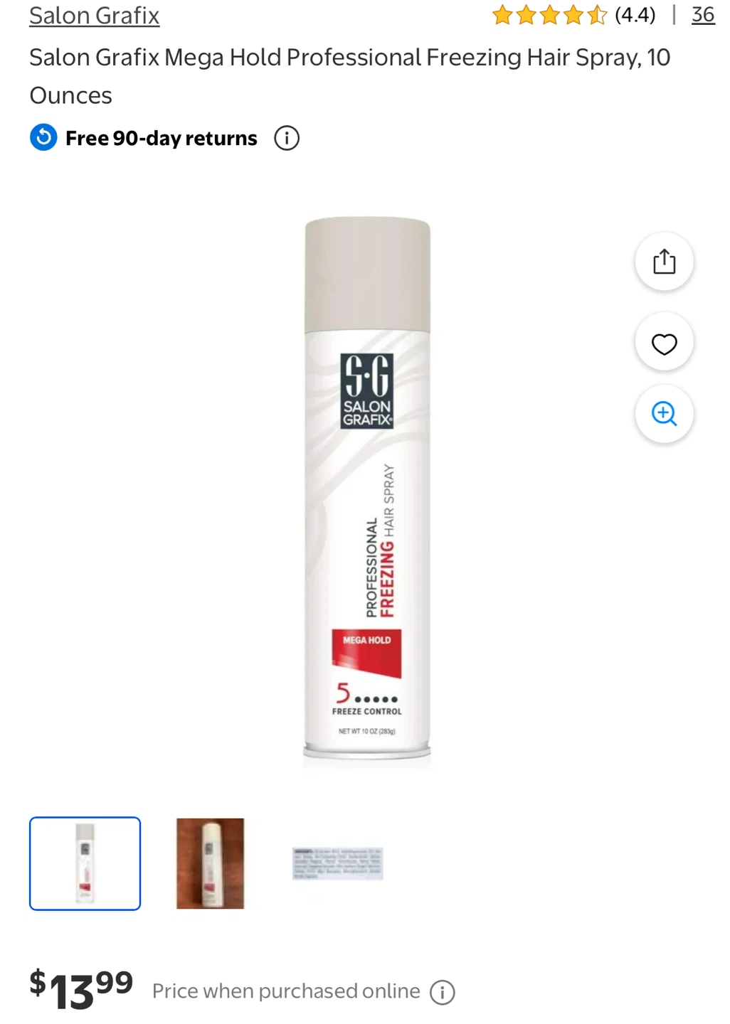 Salon Grafix Professional Freezing Hair Spray Mega Hold 10 oz - photo 3