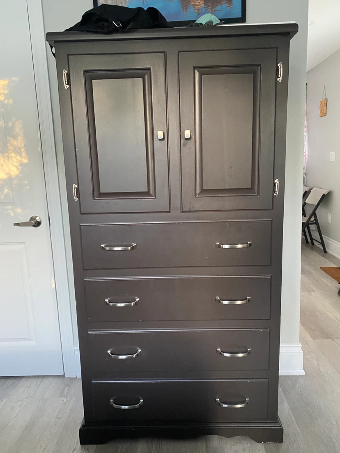 Dark Wood Armoire / Dresser – Like New