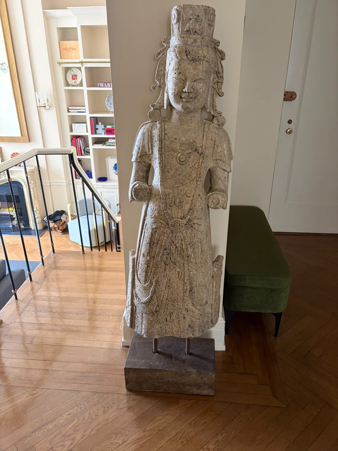 Antique Stone Statue on Stand - photo 2