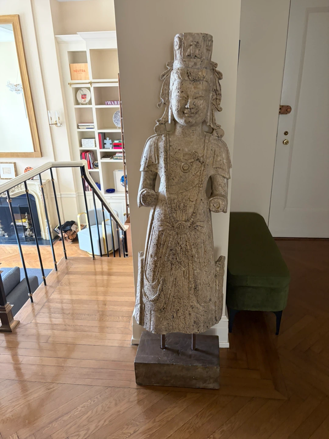 Antique Stone Statue on Stand