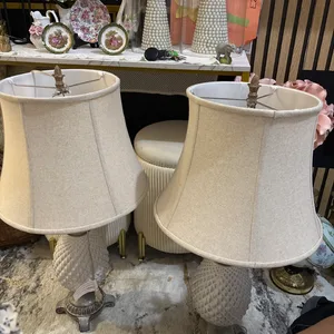 Pair of Cream Textured Lamps