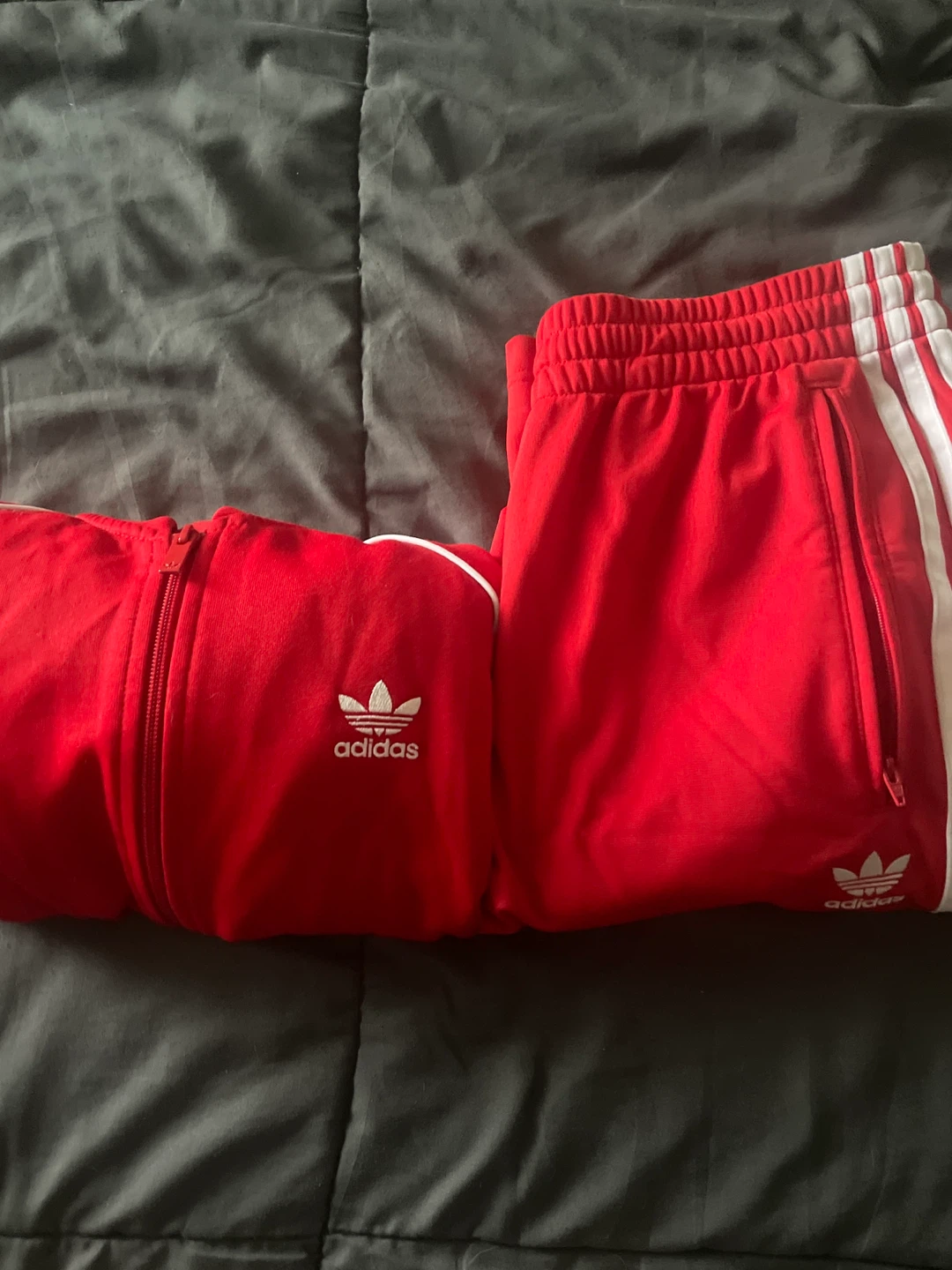 Red Adidas Tracksuit Set