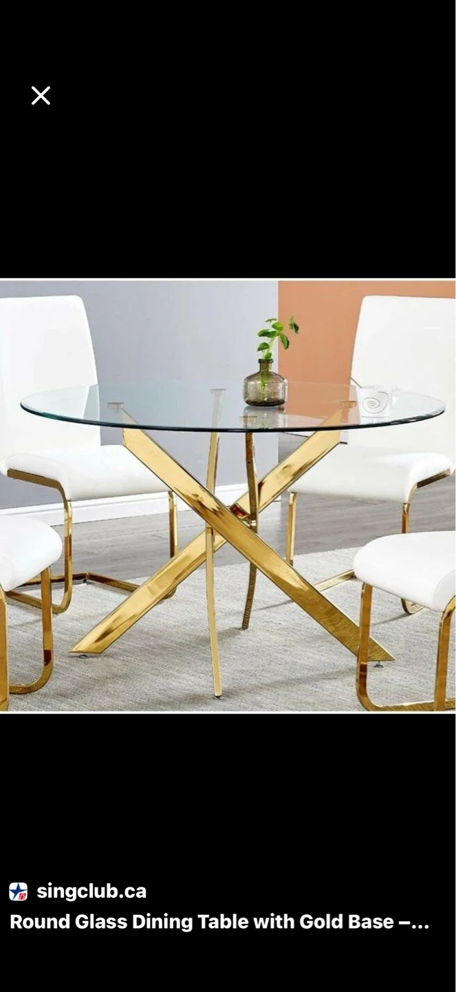 Siemd Round Glass Dining Table - 35"
