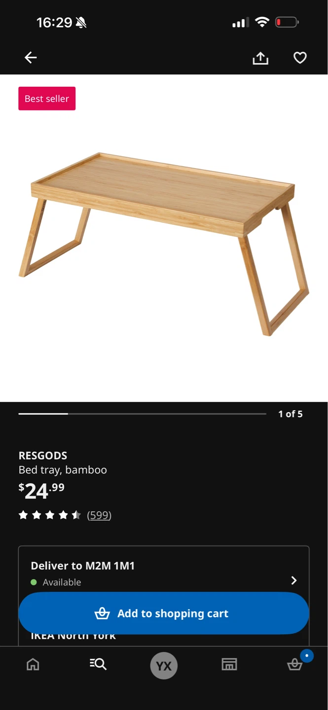 IKEA RESGODS Bamboo Bed Tray - photo 4
