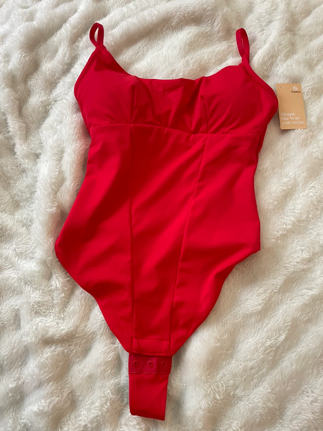 NWT Popilush Red Thong Bodysuit XS