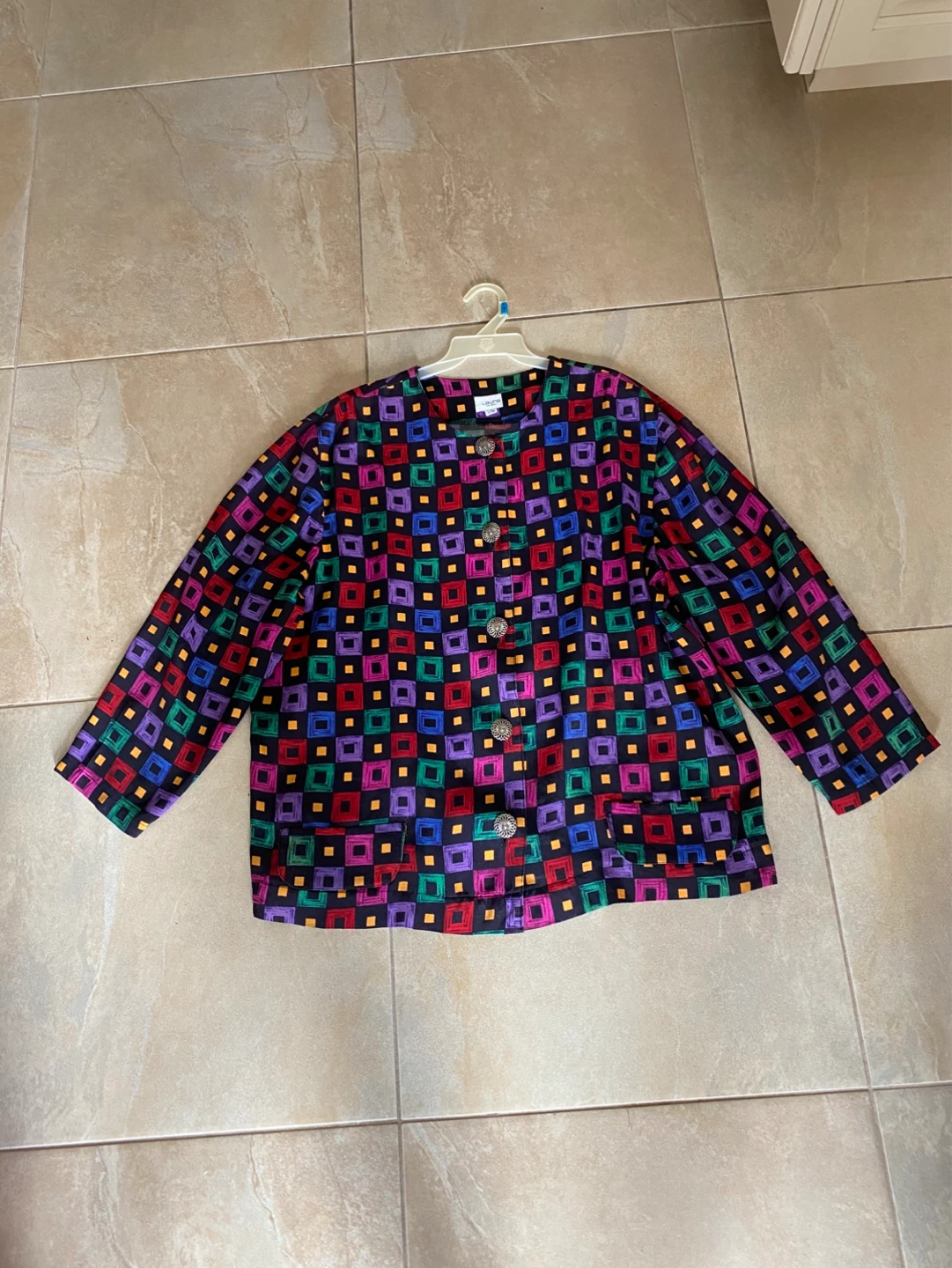 Vibrant Print Button-Up Blouse - photo 2