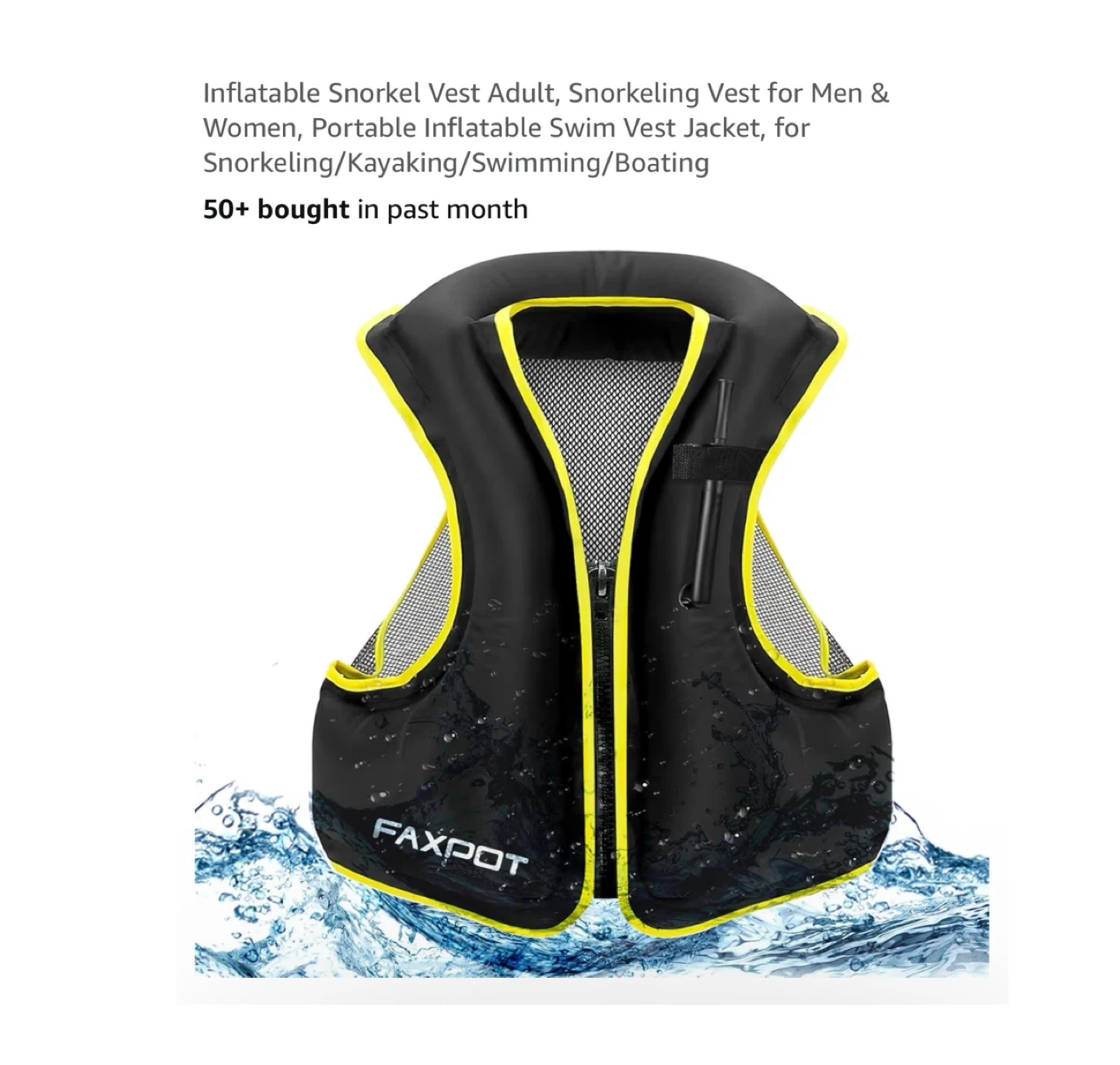 Brand new Size XL Inflatable Snorkel Vest Adult
