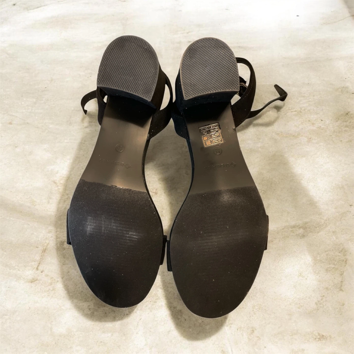 New Dream Pairs Black Suede Block Heels Sandals 8.5 - photo 2