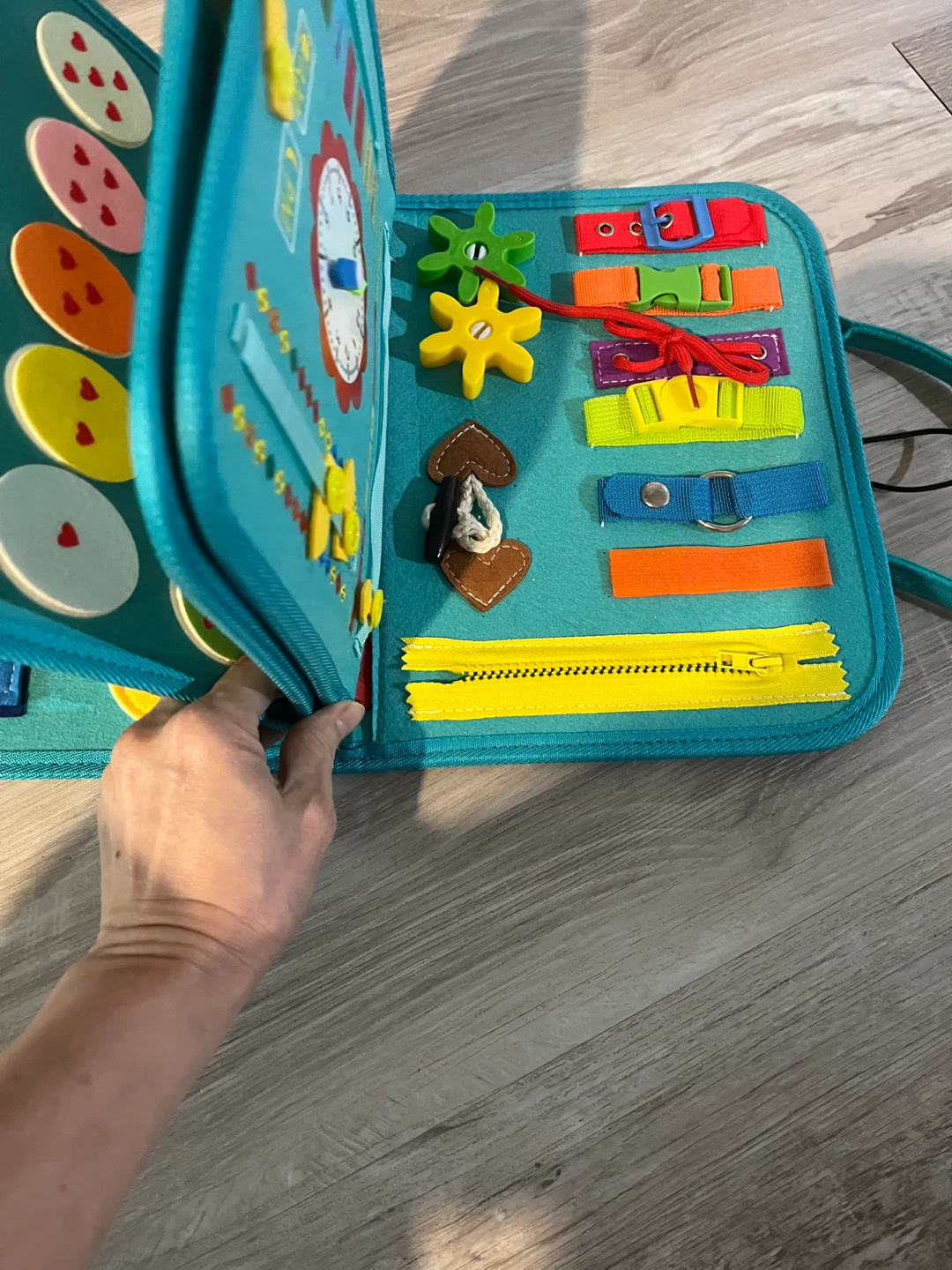 Teal Busy Book with Alphabet, Numbers, Animals, and Colours - photo 4