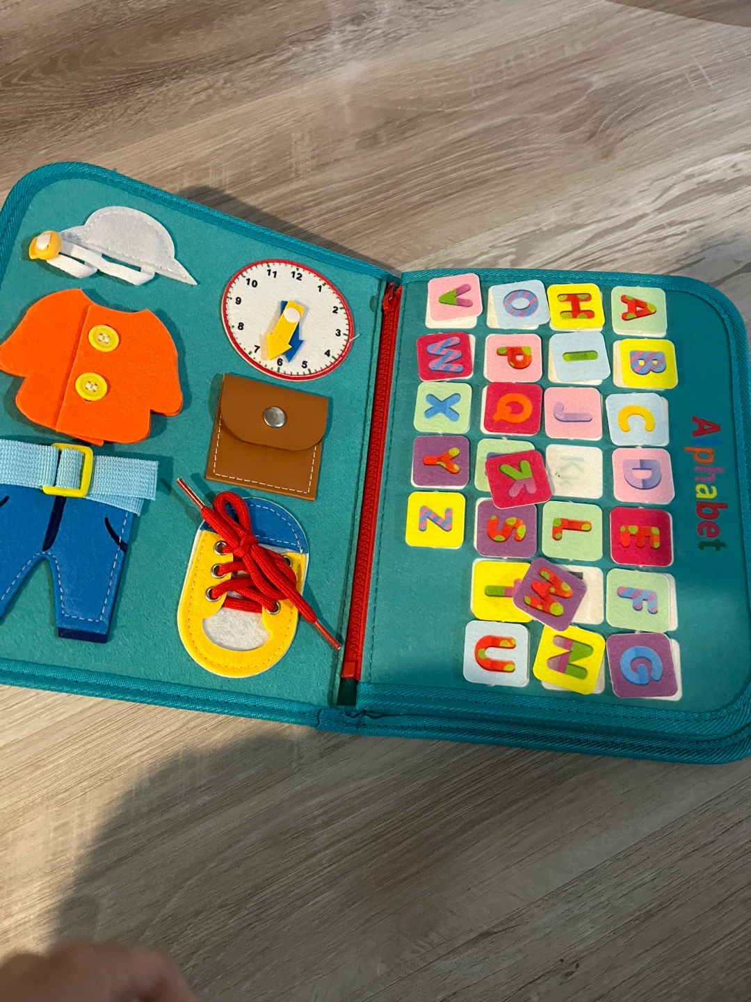 Teal Busy Book with Alphabet, Numbers, Animals, and Colours - photo 2