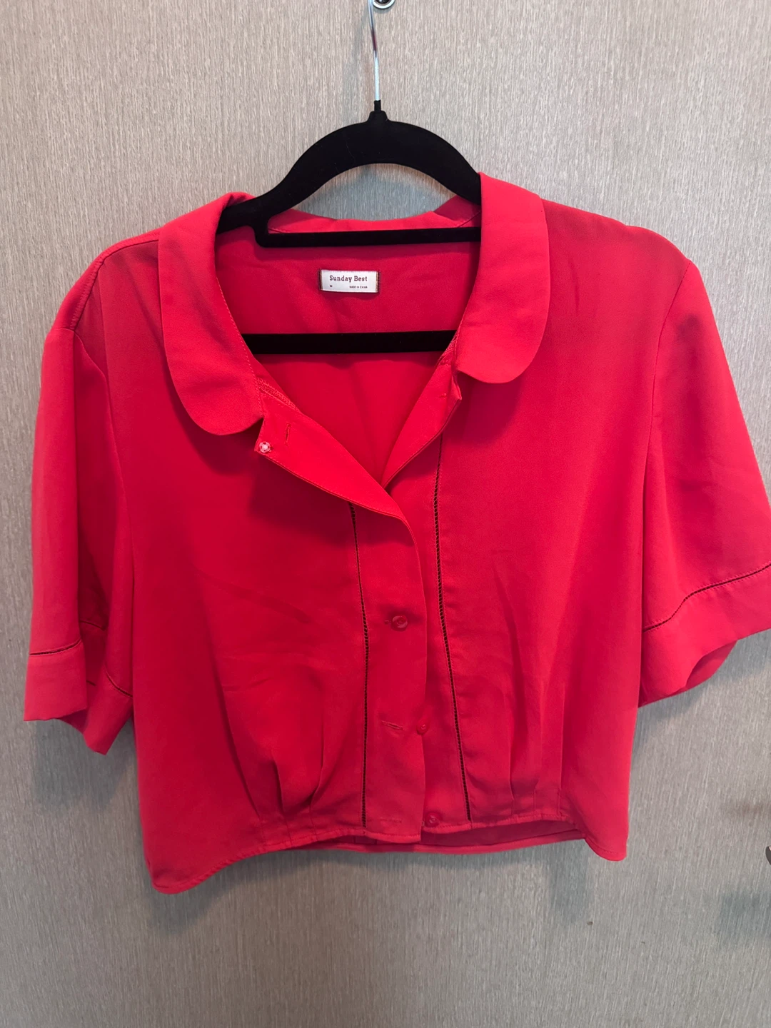 Sunday Best Red Cropped Blouse (medium)
