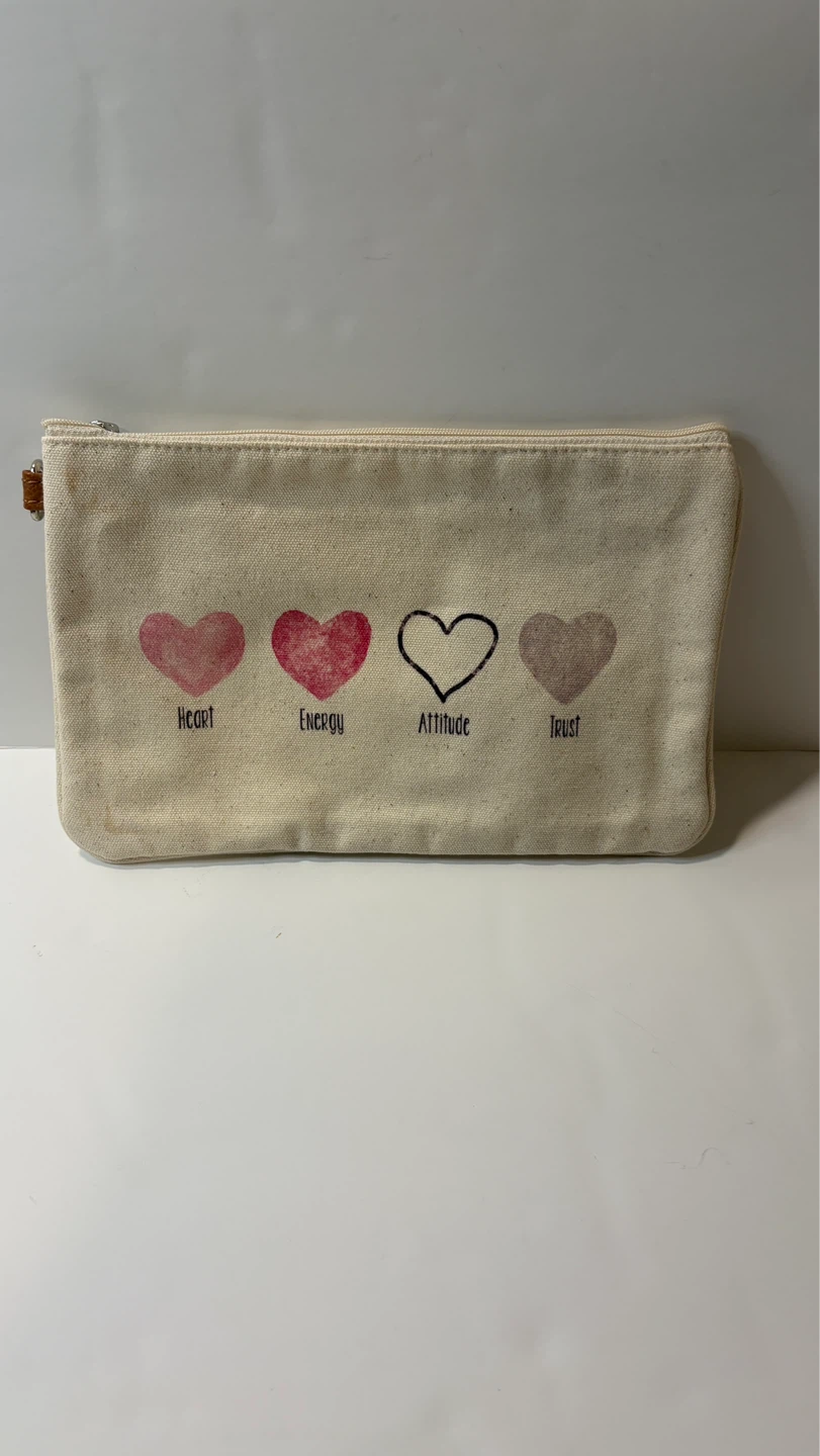 Canvas Pouch with Heart Design