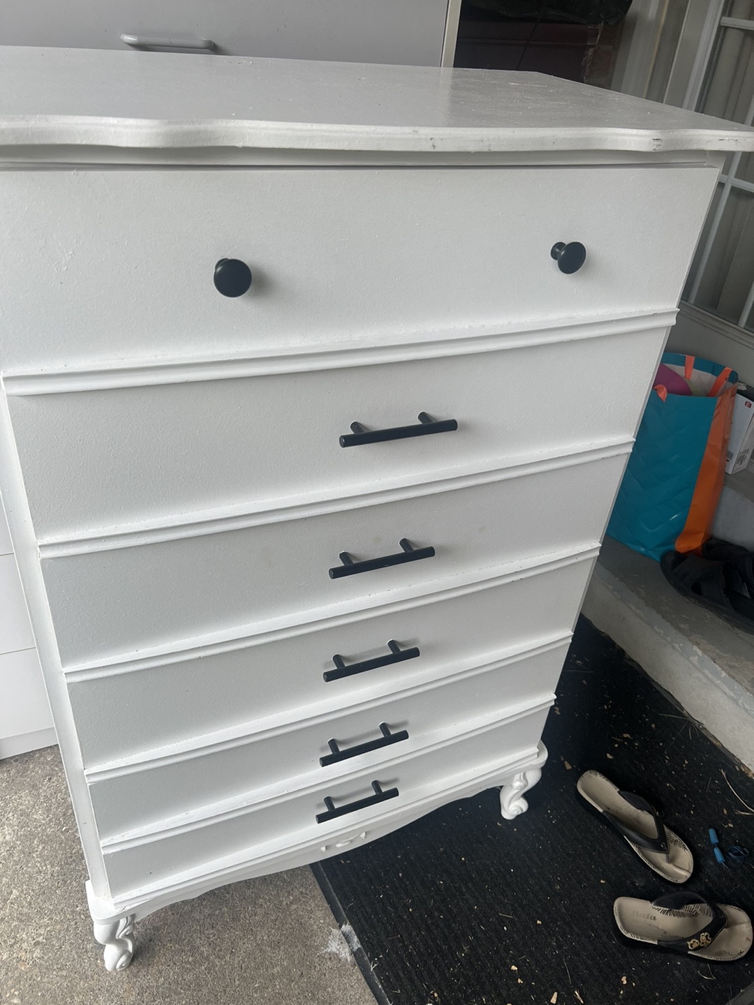 Tall boy White 5-Drawer Dresser