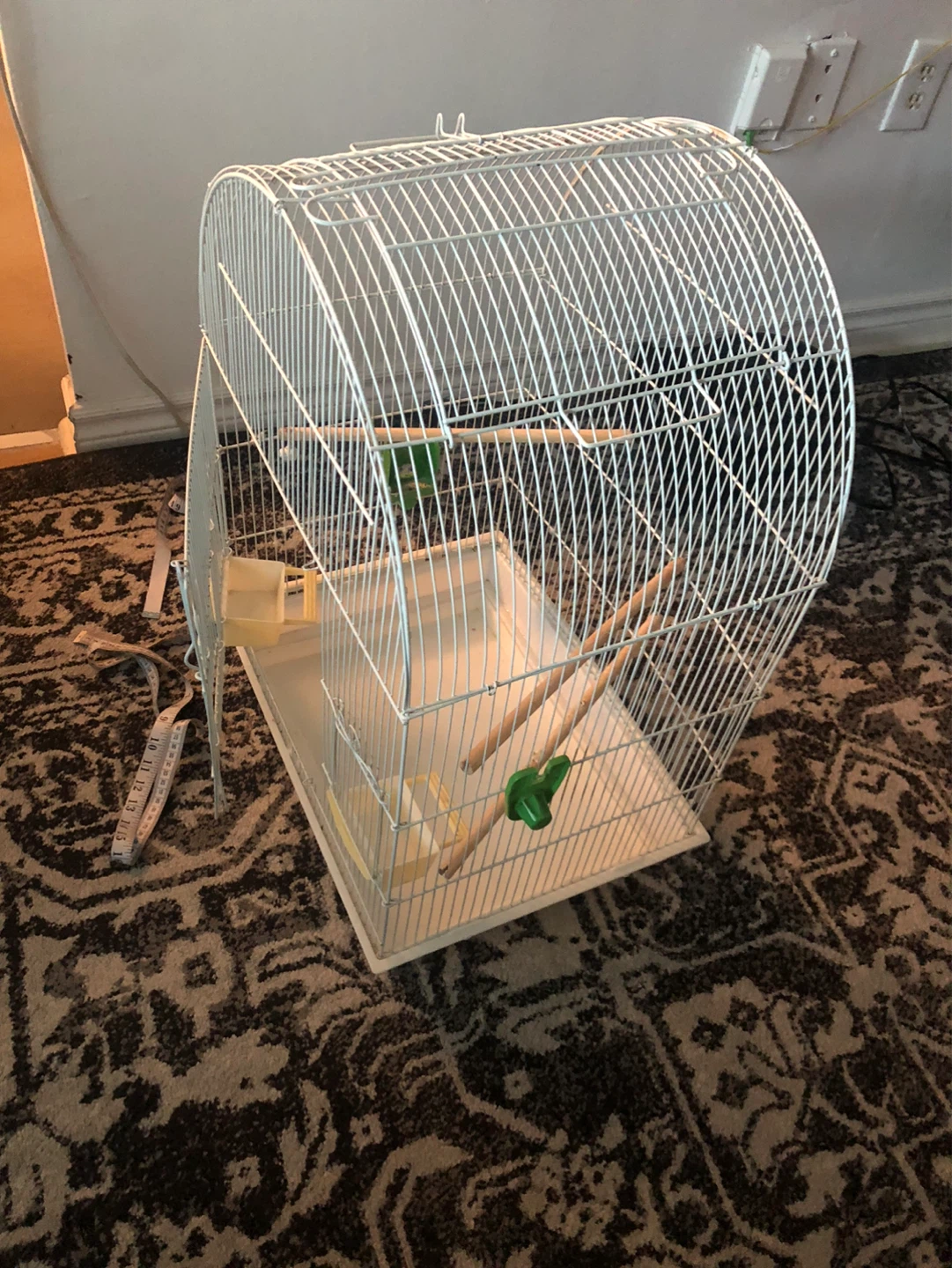 White Bird Cage with Perches - photo 5