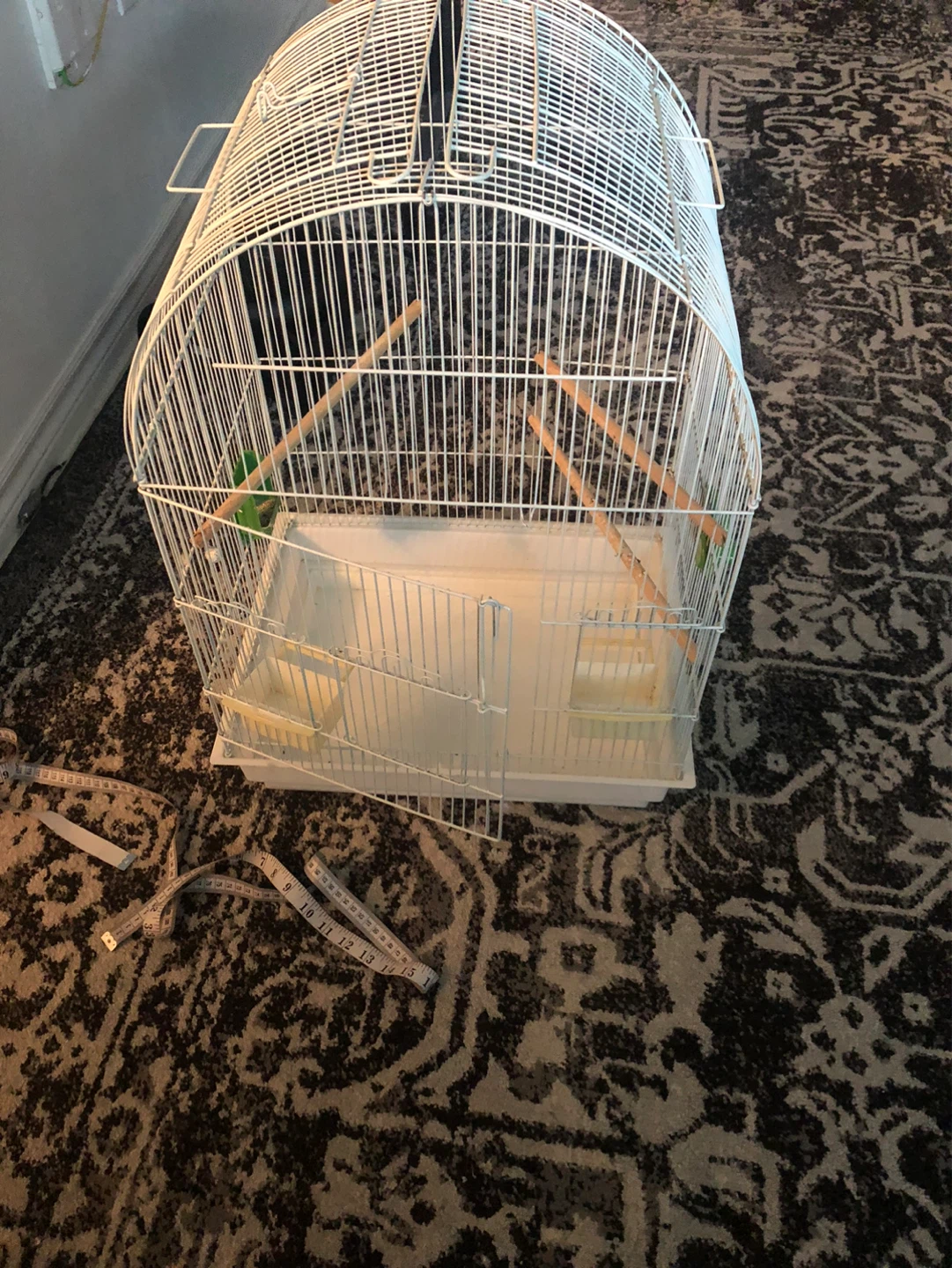 White Bird Cage with Perches - photo 4