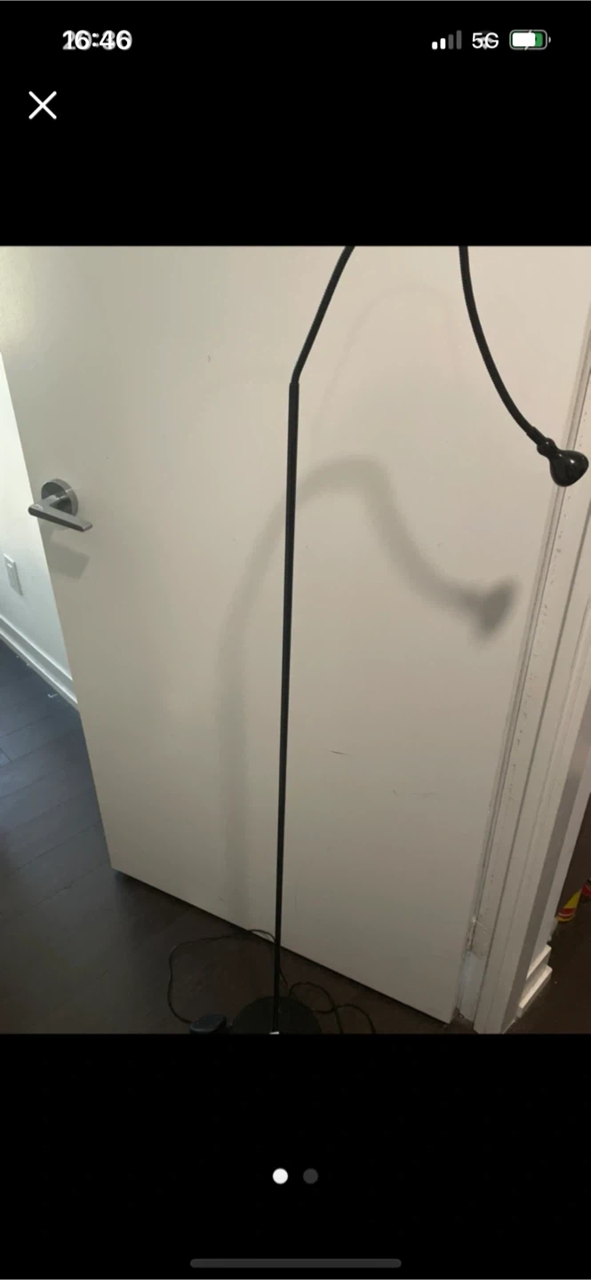 Black Floor Lamp with Flexible Neck