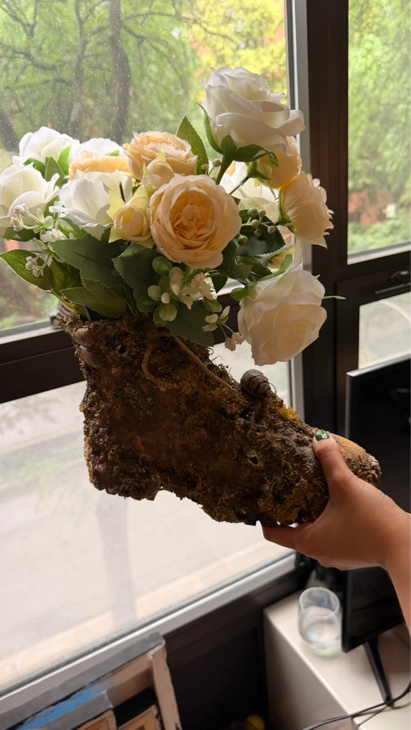 Unique Boot Vase with Faux Flowers - photo 3