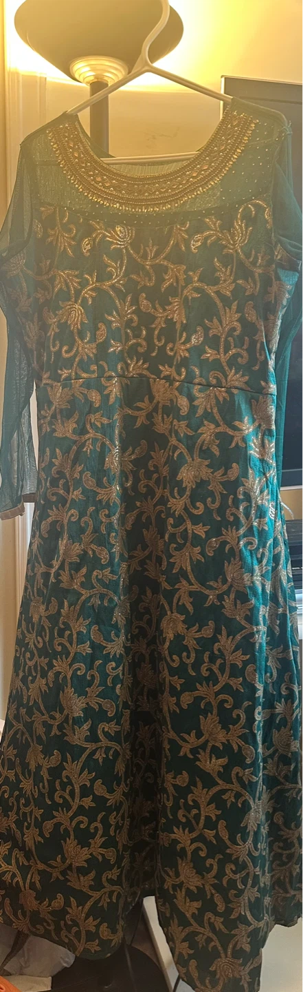 Teal Embroidered Maxi Dress - photo 3