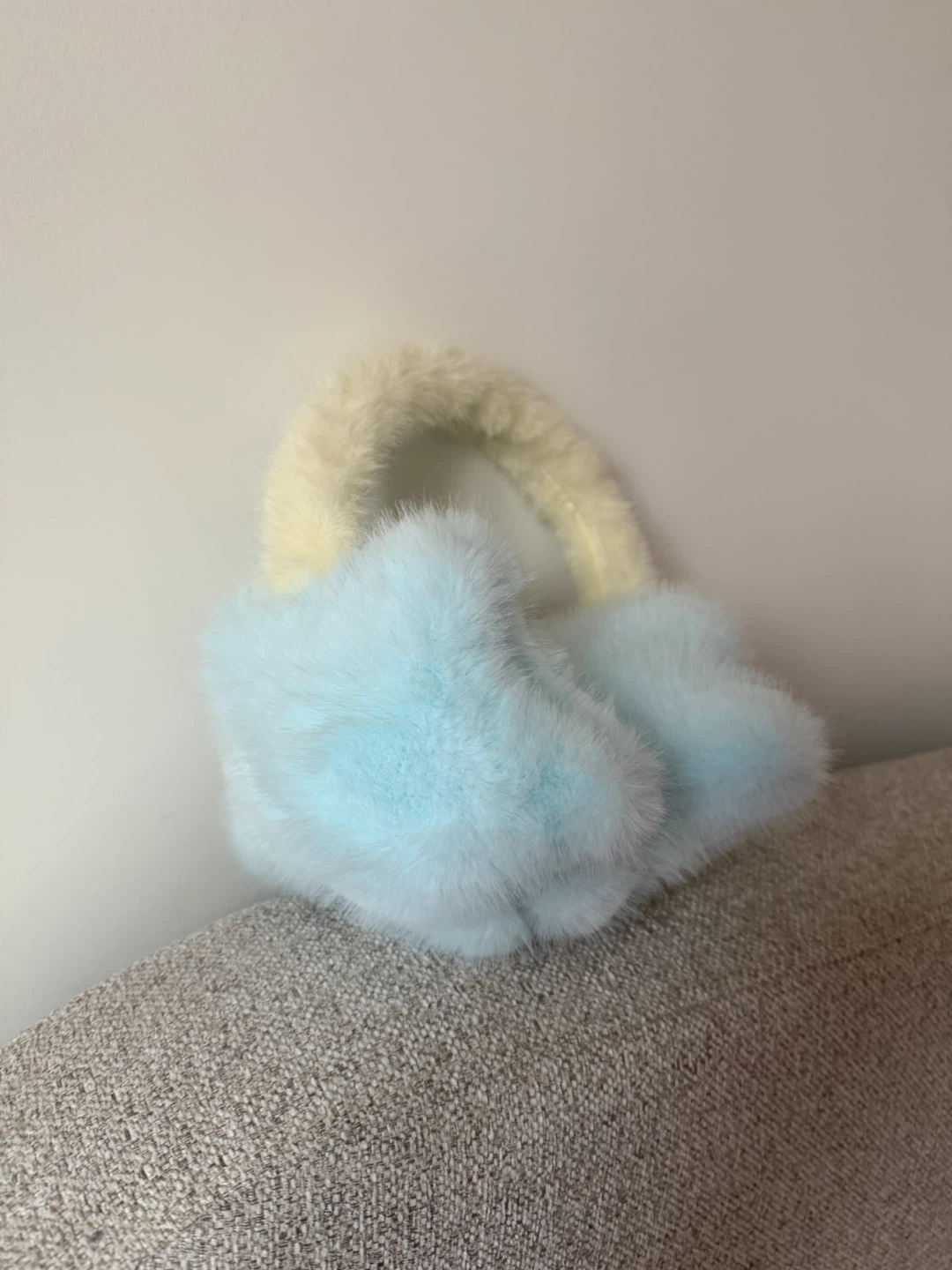 Fuzzy Blue Star Bag with Yellow Handle