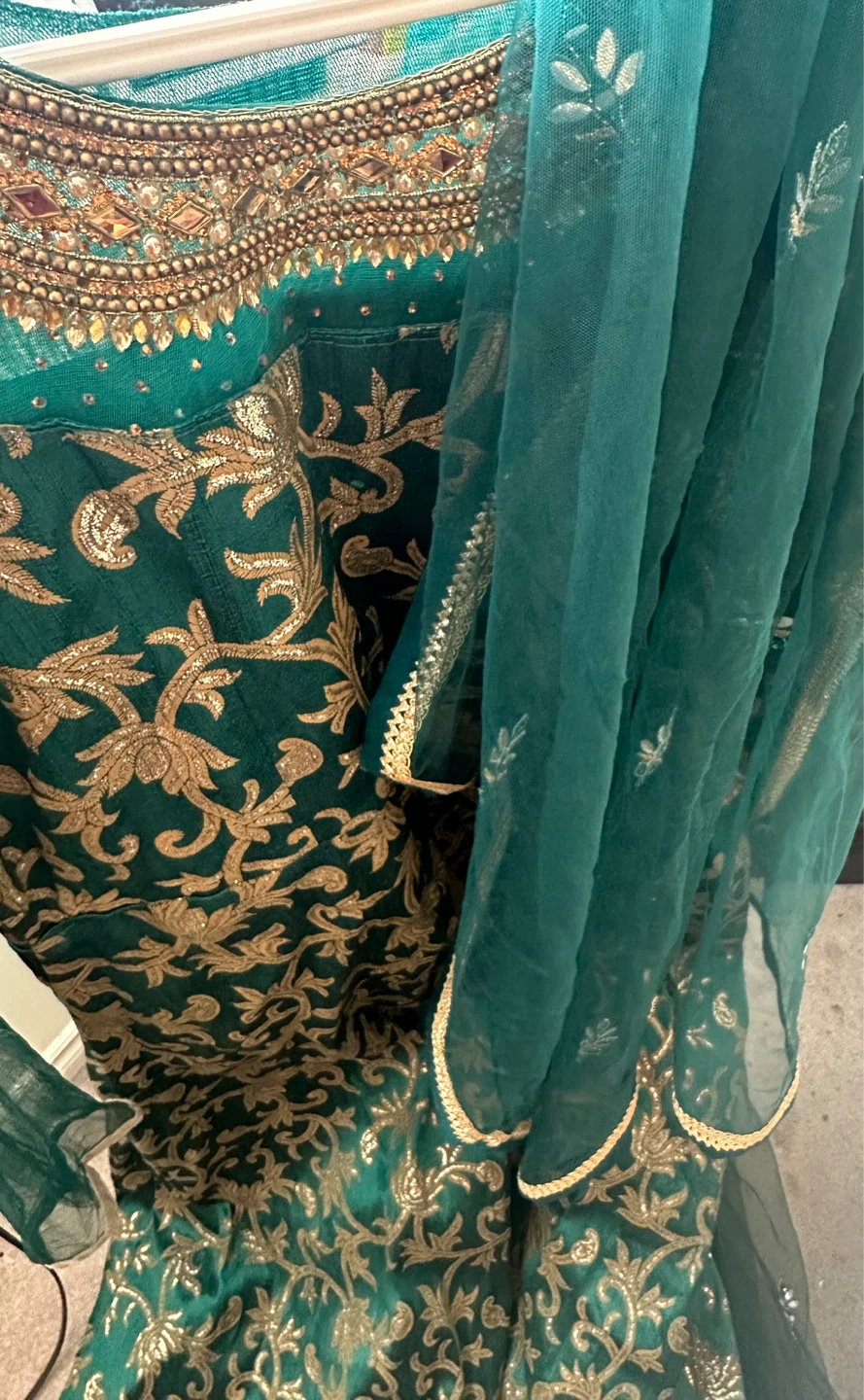 Teal Embroidered Maxi Dress - photo 4