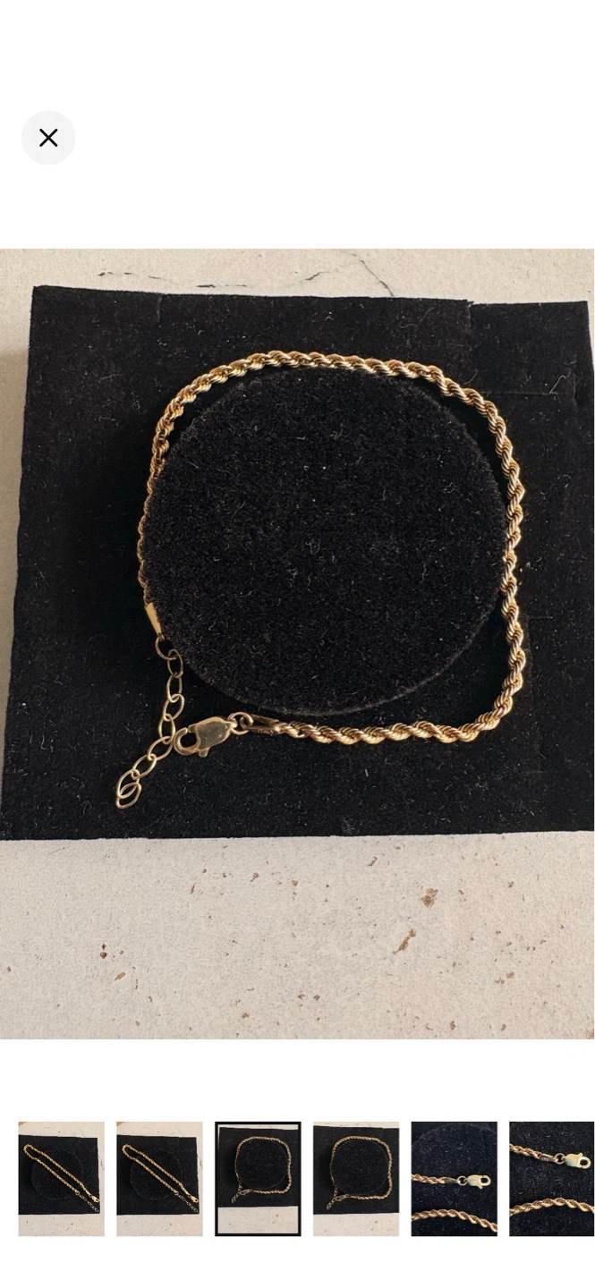 10K Gold Rope Chain Bracelet - photo 5