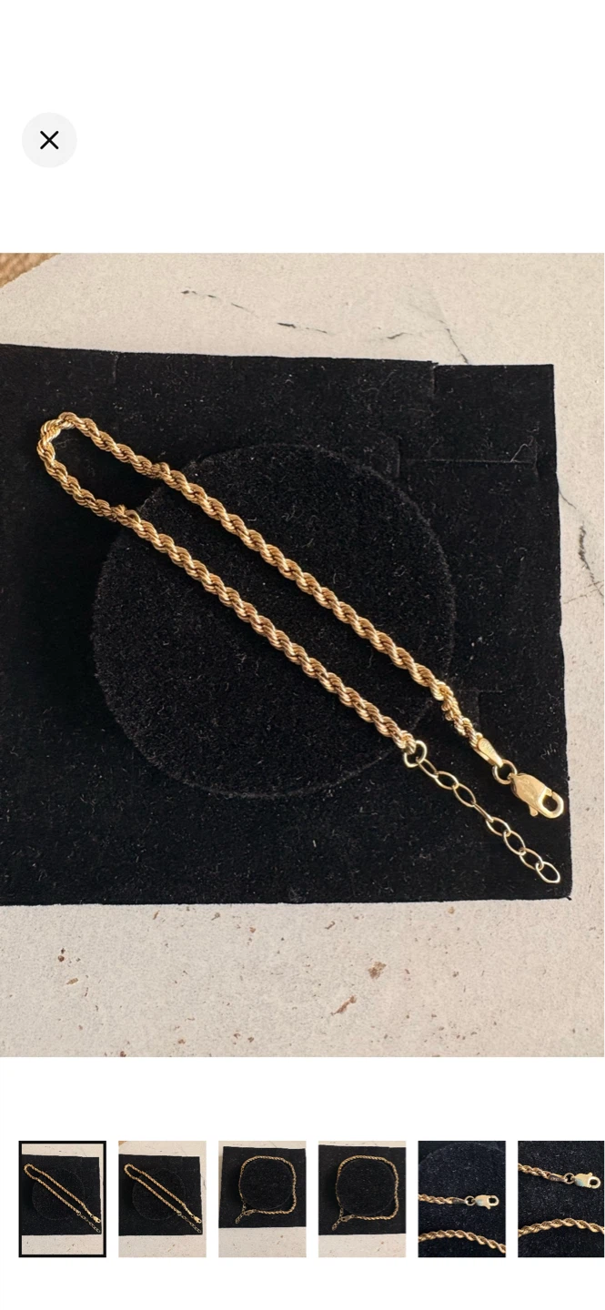 10K Gold Rope Chain Bracelet - photo 2