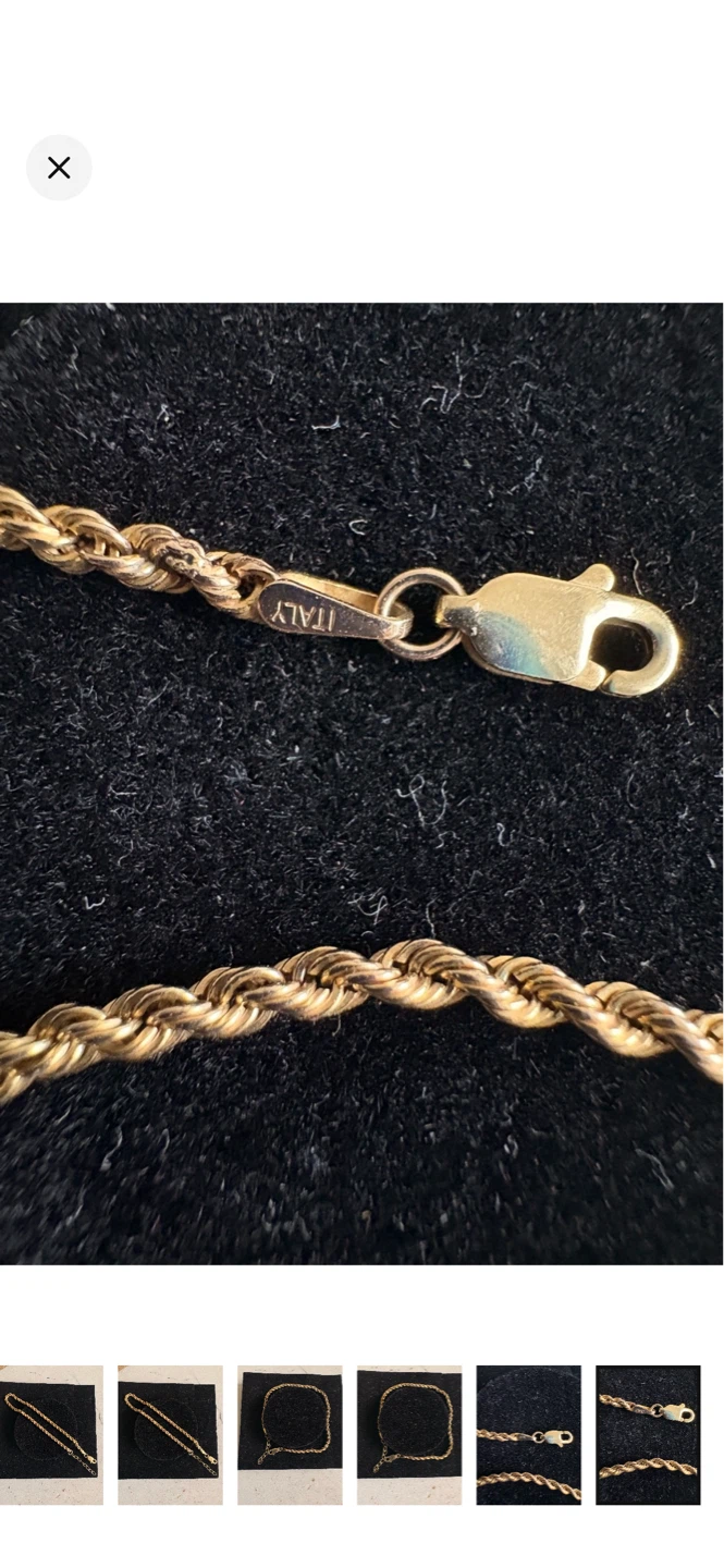 10K Gold Rope Chain Bracelet - photo 4