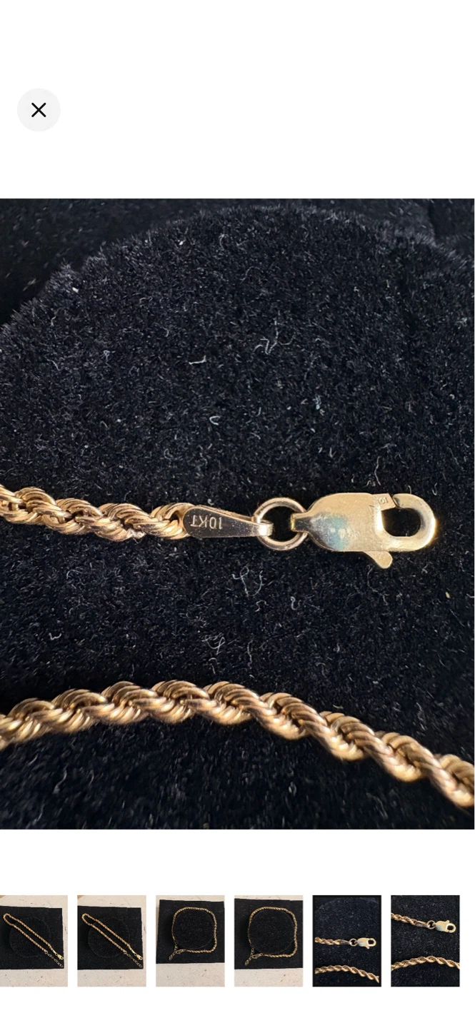 10K Gold Rope Chain Bracelet - photo 3
