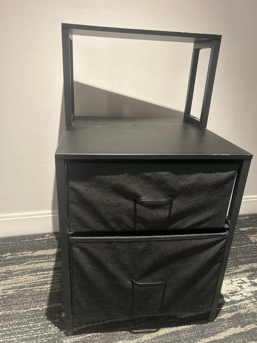 Black 2-Drawer Nightstand - photo 2