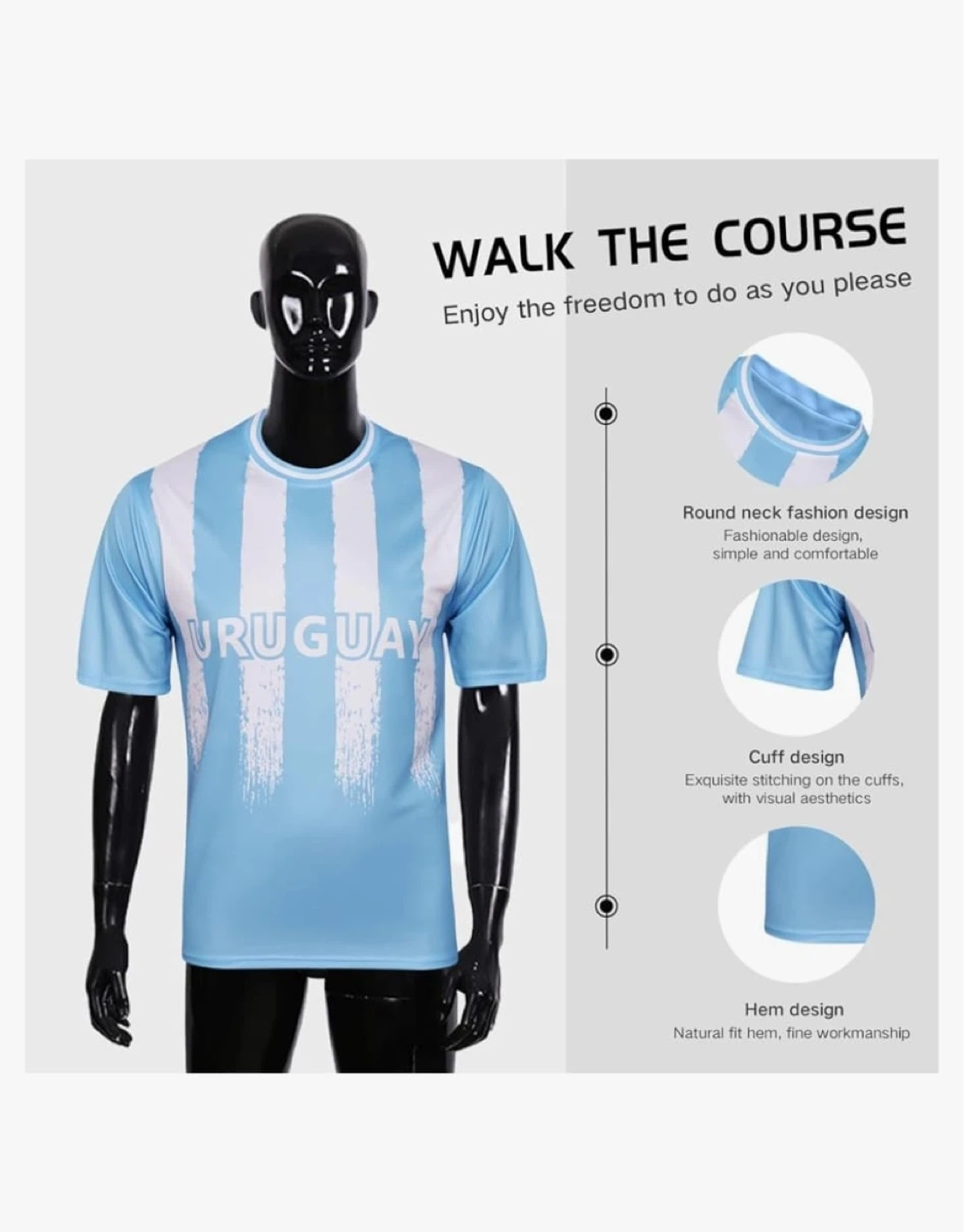 Uruguay Striped T-Shirt Jersey - photo 3