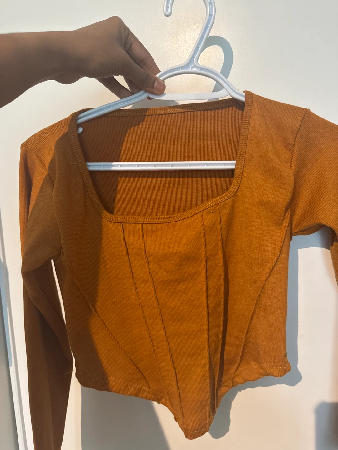 Women's Orange Long-Sleeve Corset Top - photo 2