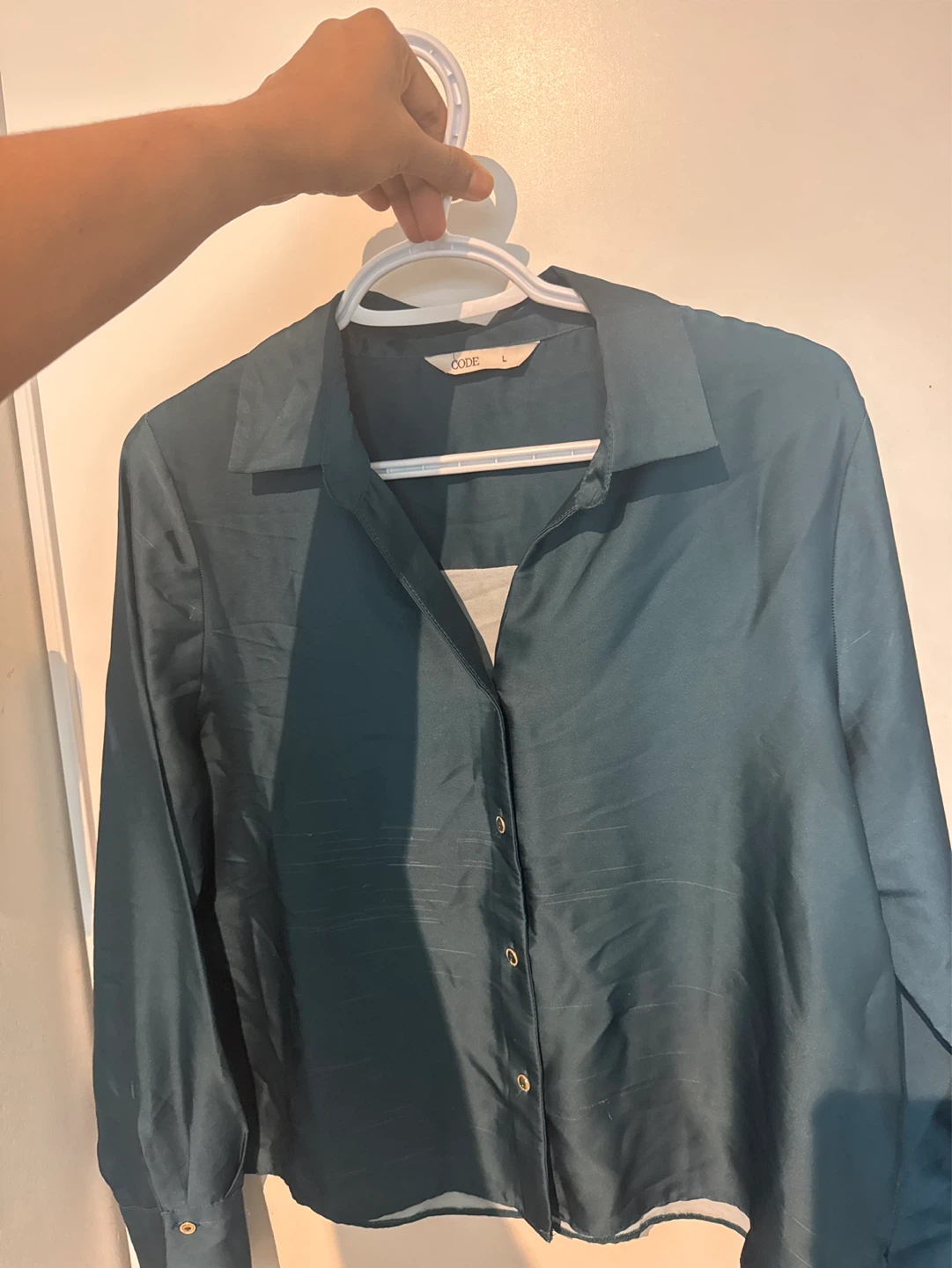 OODIE Button-Up Shirt - Teal - Size L - photo 2