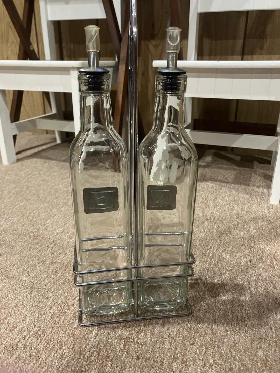 Glass Cruet Set with Metal Caddy - photo 3