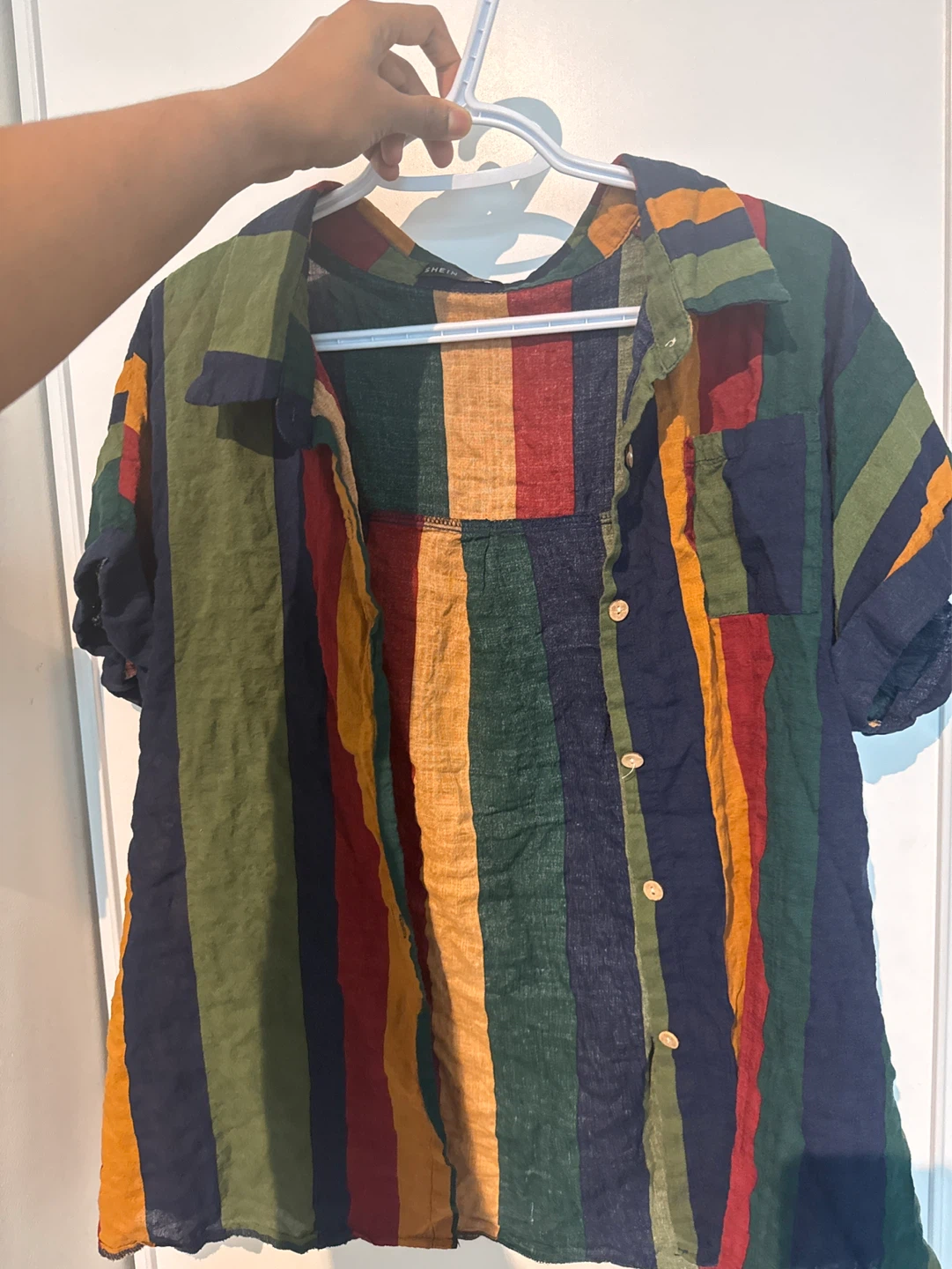 SHEIN Striped Button-Up Shirt