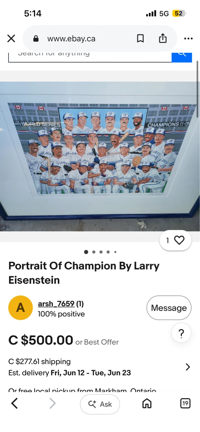 Portrait Of Champion By Larry Eisenstein (Artist Proof) - photo 2