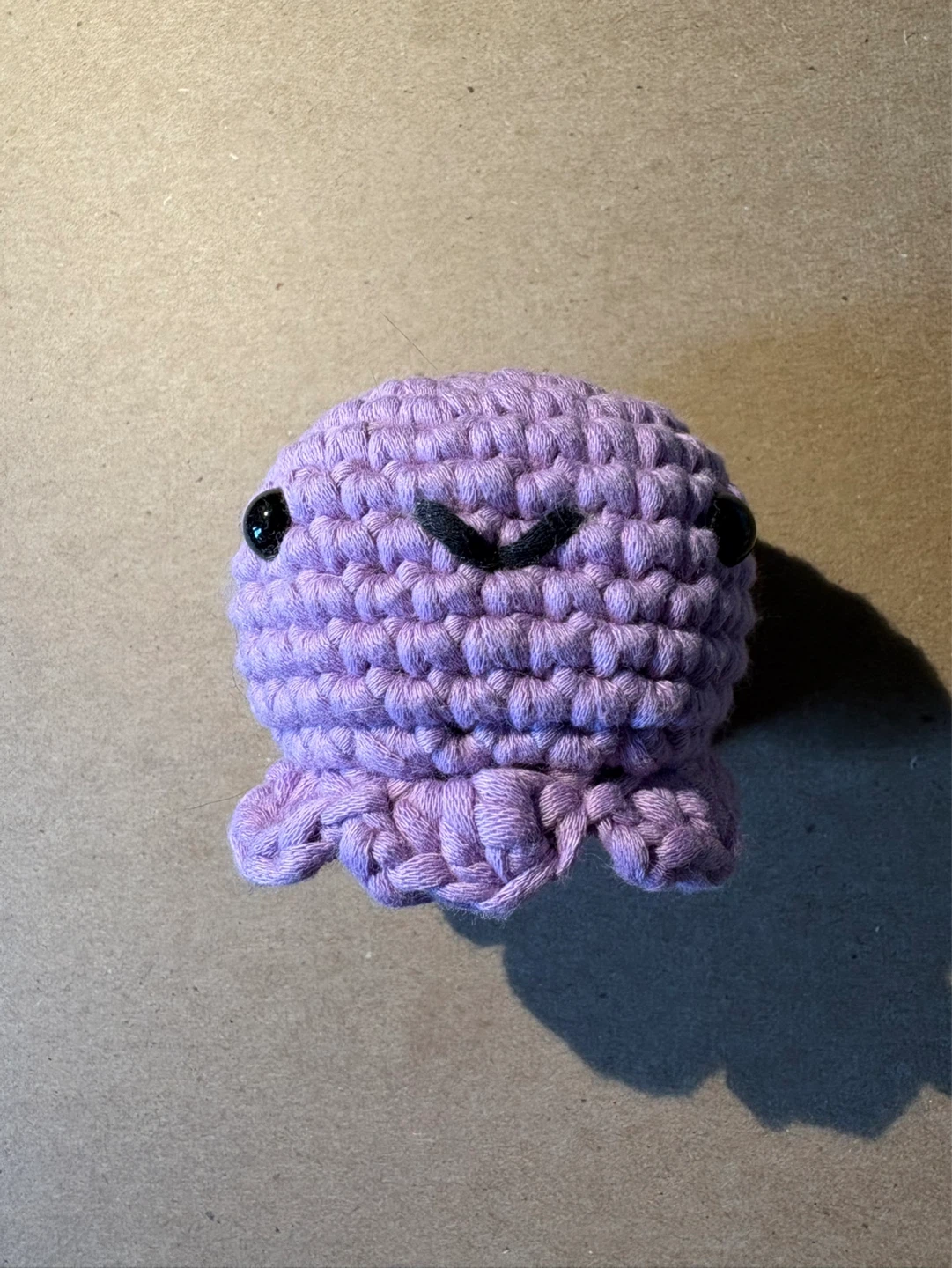 Hand-crocheted purple jellyfish toy