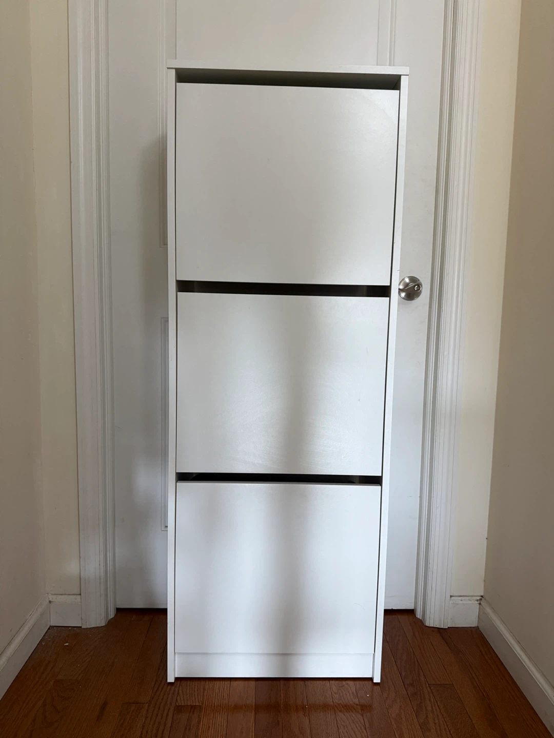 White 3-Tier Shoe Cabinet
