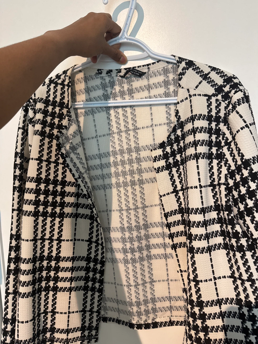 Black and White Plaid Cardigan - photo 2