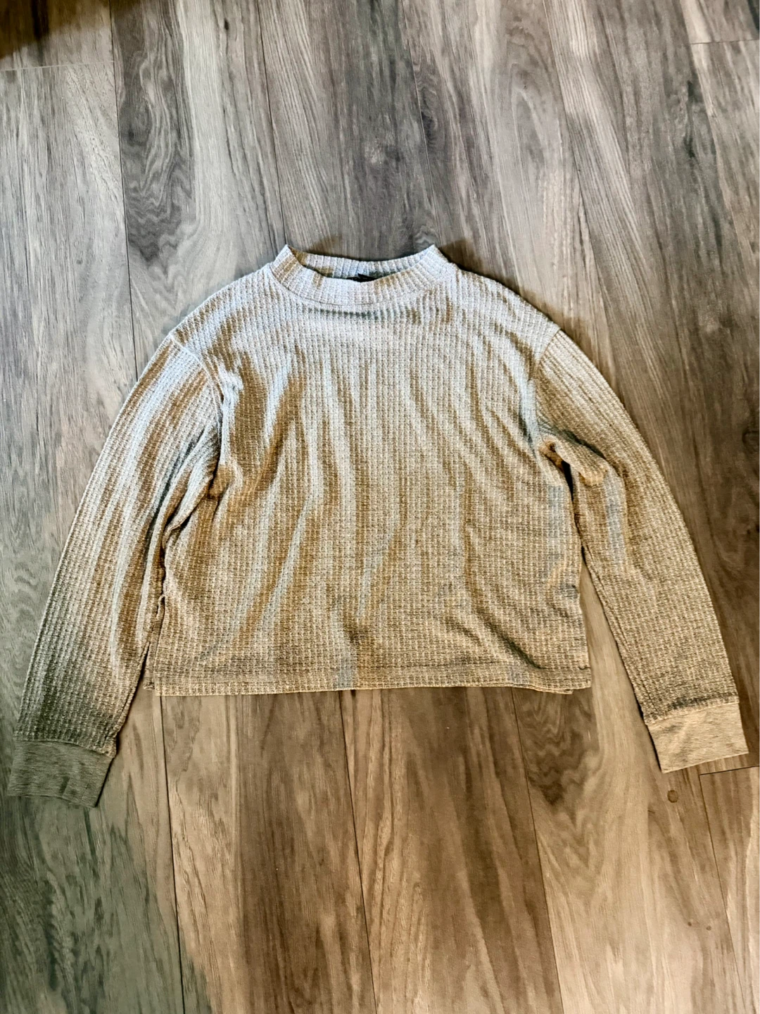 Grey Mock Neck Ribbed Sweater