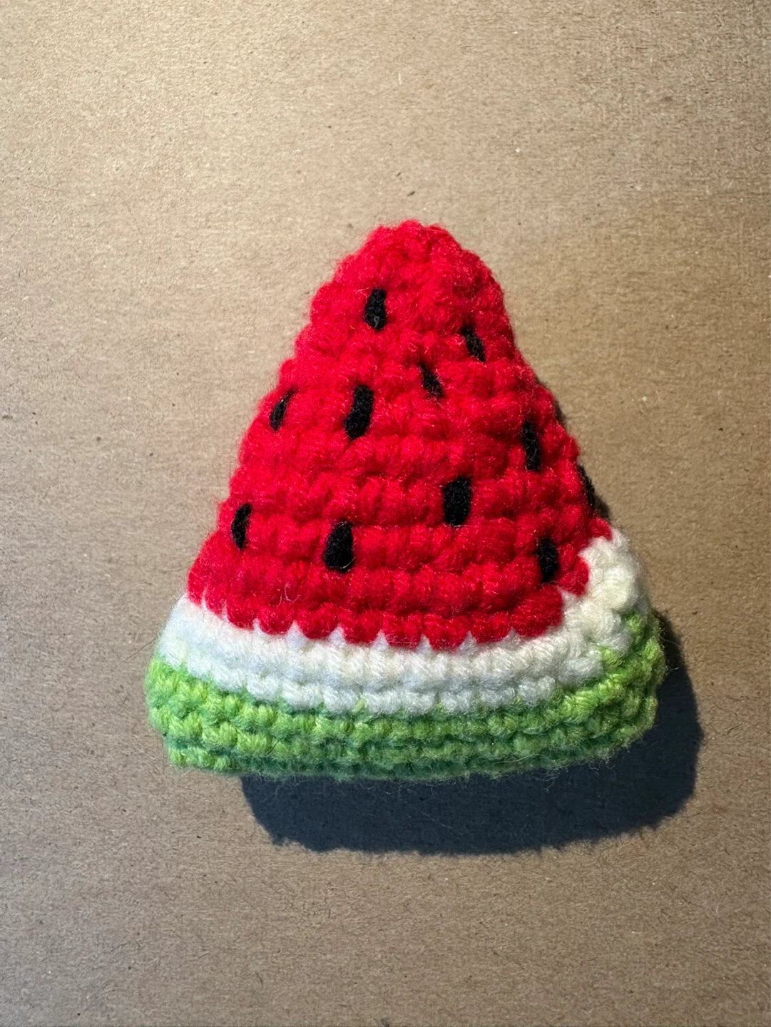 Crocheted Watermelon Slice Toy